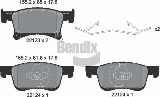 BENDIX Braking BPD1277 - Kit de plaquettes de frein, frein à disque cwaw.fr