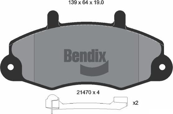 BENDIX Braking BPD1796 - Kit de plaquettes de frein, frein à disque cwaw.fr