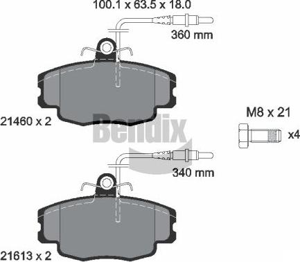 BENDIX Braking BPD1792 - Kit de plaquettes de frein, frein à disque cwaw.fr