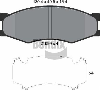 BENDIX Braking BPD1748 - Kit de plaquettes de frein, frein à disque cwaw.fr