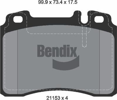 BENDIX Braking BPD1755 - Kit de plaquettes de frein, frein à disque cwaw.fr