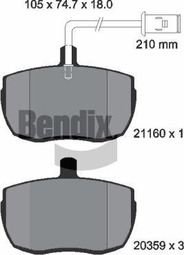 BENDIX Braking BPD1757 - Kit de plaquettes de frein, frein à disque cwaw.fr