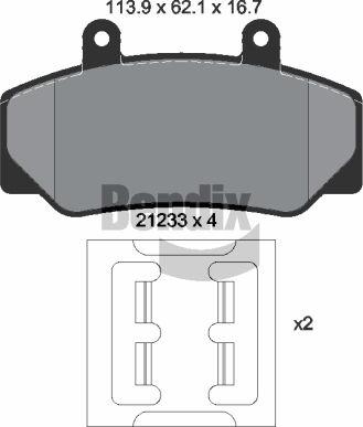 BENDIX Braking BPD1769 - Kit de plaquettes de frein, frein à disque cwaw.fr