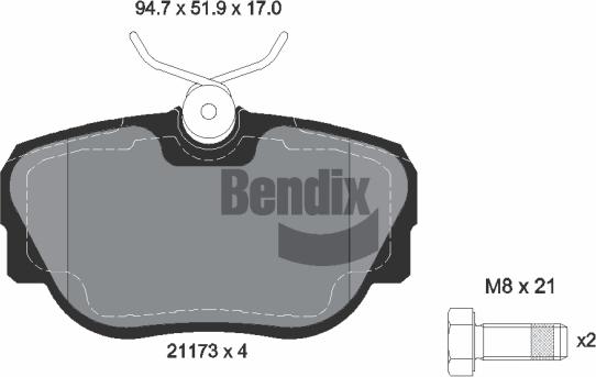 BENDIX Braking BPD1760 - Kit de plaquettes de frein, frein à disque cwaw.fr