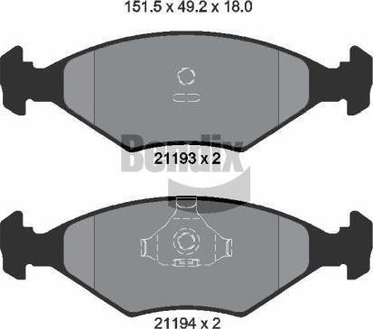 BENDIX Braking BPD1763 - Kit de plaquettes de frein, frein à disque cwaw.fr