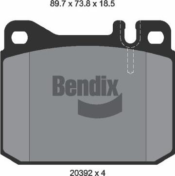 BENDIX Braking BPD1704 - Kit de plaquettes de frein, frein à disque cwaw.fr