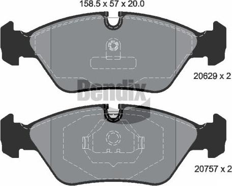 BENDIX Braking BPD1714 - Kit de plaquettes de frein, frein à disque cwaw.fr