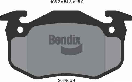 BENDIX Braking BPD1715 - Kit de plaquettes de frein, frein à disque cwaw.fr