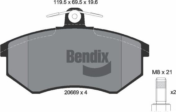 BENDIX Braking BPD1718 - Kit de plaquettes de frein, frein à disque cwaw.fr