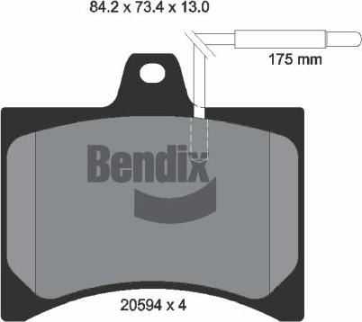 BENDIX Braking BPD1713 - Kit de plaquettes de frein, frein à disque cwaw.fr