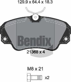 BENDIX Braking BPD1784 - Kit de plaquettes de frein, frein à disque cwaw.fr