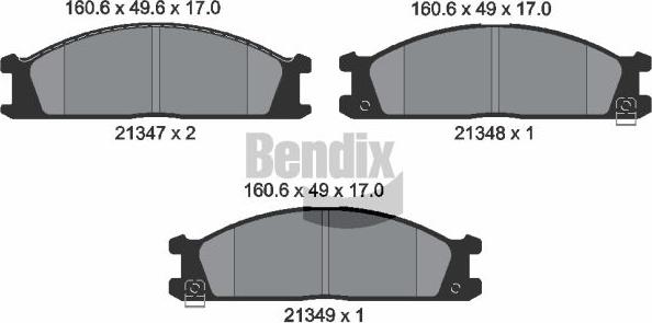 BENDIX Braking BPD1783 - Kit de plaquettes de frein, frein à disque cwaw.fr