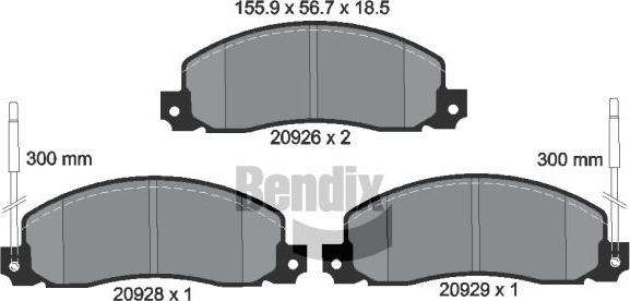 BENDIX Braking BPD1734 - Kit de plaquettes de frein, frein à disque cwaw.fr