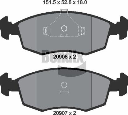 BENDIX Braking BPD1732 - Kit de plaquettes de frein, frein à disque cwaw.fr