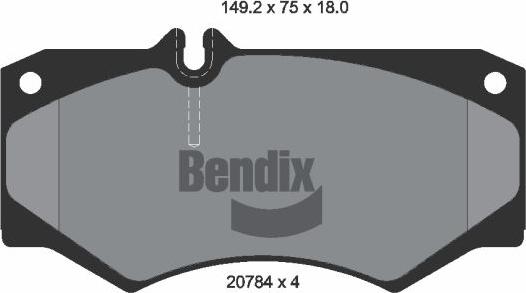 BENDIX Braking BPD1725 - Kit de plaquettes de frein, frein à disque cwaw.fr