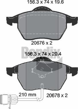 BENDIX Braking BPD1720 - Kit de plaquettes de frein, frein à disque cwaw.fr