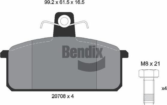 BENDIX Braking BPD1721 - Kit de plaquettes de frein, frein à disque cwaw.fr