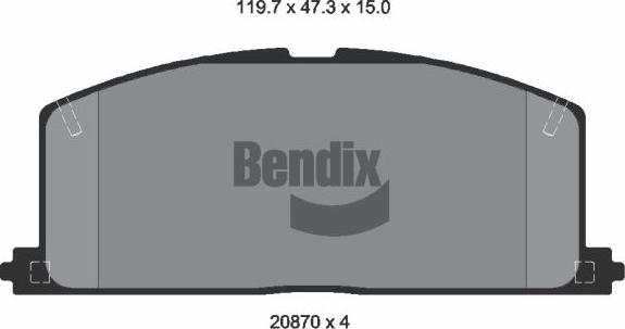 BENDIX Braking BPD1728 - Kit de plaquettes de frein, frein à disque cwaw.fr