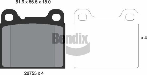 BENDIX Braking BPD1723 - Kit de plaquettes de frein, frein à disque cwaw.fr