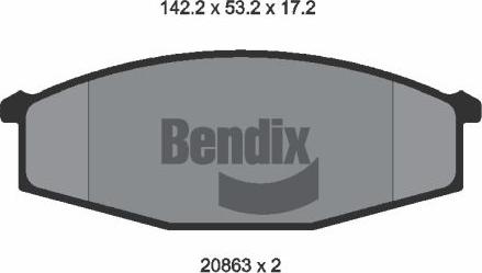 BENDIX Braking BPD1727 - Kit de plaquettes de frein, frein à disque cwaw.fr