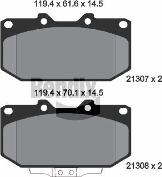 BENDIX Braking BPD1779 - Kit de plaquettes de frein, frein à disque cwaw.fr