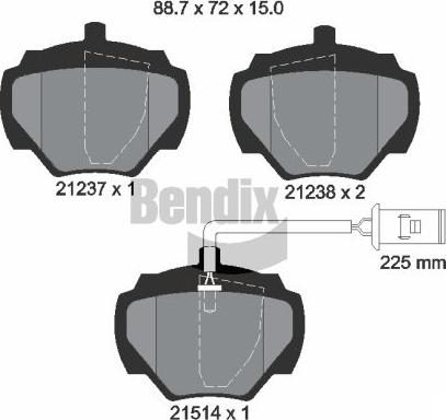 BENDIX Braking BPD1770 - Kit de plaquettes de frein, frein à disque cwaw.fr