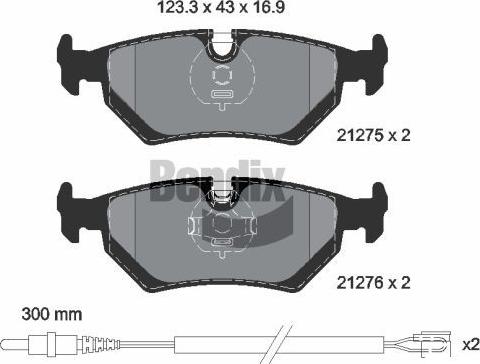 BENDIX Braking BPD1773 - Kit de plaquettes de frein, frein à disque cwaw.fr