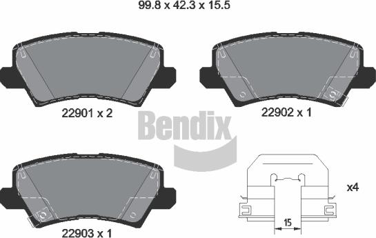 BENDIX Braking BPD2448 - Kit de plaquettes de frein, frein à disque cwaw.fr