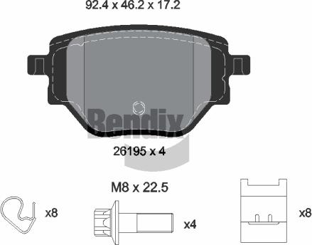 BENDIX Braking BPD2466 - Kit de plaquettes de frein, frein à disque cwaw.fr