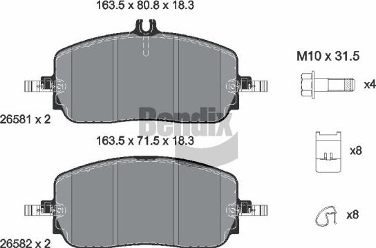 BENDIX Braking BPD2409 - Kit de plaquettes de frein, frein à disque cwaw.fr