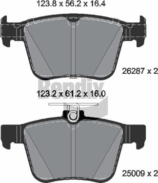 BENDIX Braking BPD2434 - Kit de plaquettes de frein, frein à disque cwaw.fr