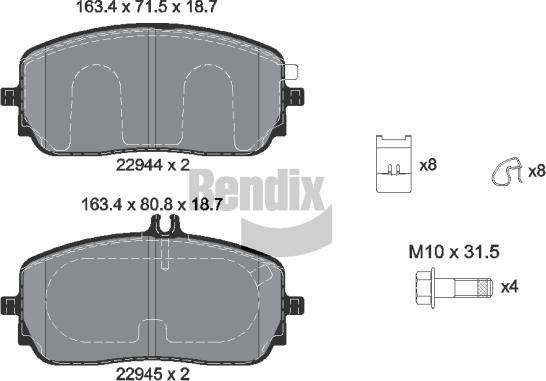 BENDIX Braking BPD2438 - Kit de plaquettes de frein, frein à disque cwaw.fr