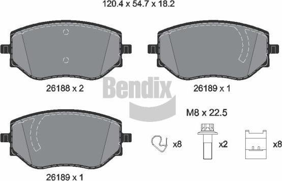 BENDIX Braking BPD2420 - Kit de plaquettes de frein, frein à disque cwaw.fr