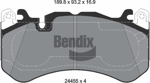 BENDIX Braking BPD2421 - Kit de plaquettes de frein, frein à disque cwaw.fr