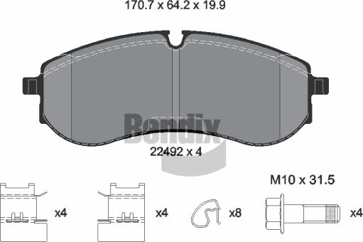 BENDIX Braking BPD2471 - Kit de plaquettes de frein, frein à disque cwaw.fr