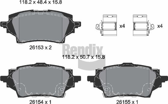 BENDIX Braking BPD2473 - Kit de plaquettes de frein, frein à disque cwaw.fr