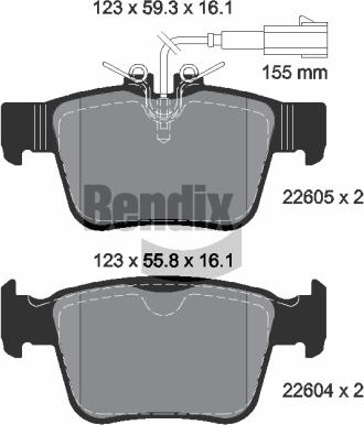 BENDIX Braking BPD2592 - Kit de plaquettes de frein, frein à disque cwaw.fr