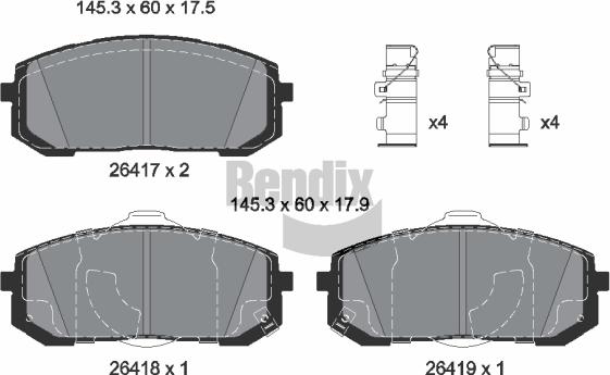 BENDIX Braking BPD2566 - Kit de plaquettes de frein, frein à disque cwaw.fr