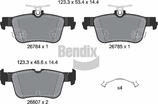 BENDIX Braking BPD2514 - Kit de plaquettes de frein, frein à disque cwaw.fr