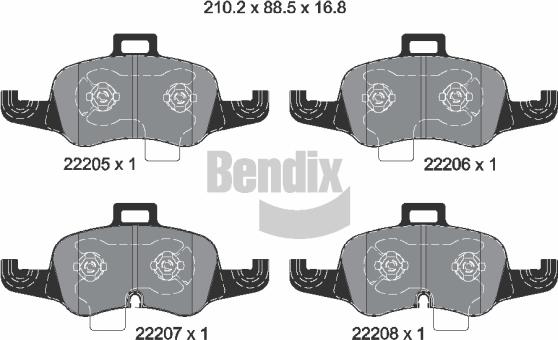 BENDIX Braking BPD2589 - Kit de plaquettes de frein, frein à disque cwaw.fr