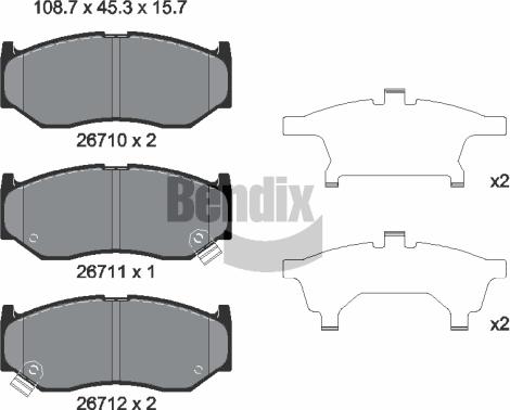 BENDIX Braking BPD2535 - Kit de plaquettes de frein, frein à disque cwaw.fr