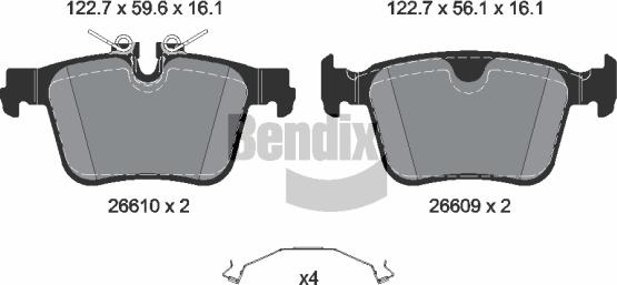 BENDIX Braking BPD2524 - Kit de plaquettes de frein, frein à disque cwaw.fr