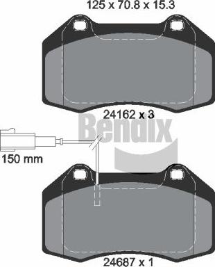 BENDIX Braking BPD2099 - Kit de plaquettes de frein, frein à disque cwaw.fr