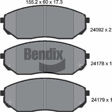 BENDIX Braking BPD2093 - Kit de plaquettes de frein, frein à disque cwaw.fr