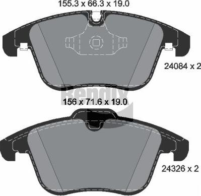 BENDIX Braking BPD2092 - Kit de plaquettes de frein, frein à disque cwaw.fr