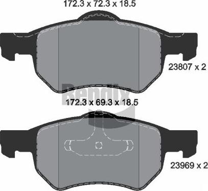 BENDIX Braking BPD2048 - Kit de plaquettes de frein, frein à disque cwaw.fr