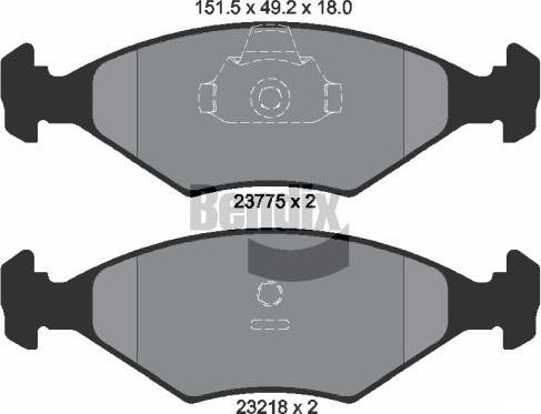 BENDIX Braking BPD2043 - Kit de plaquettes de frein, frein à disque cwaw.fr