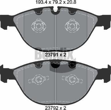 BENDIX Braking BPD2047 - Kit de plaquettes de frein, frein à disque cwaw.fr