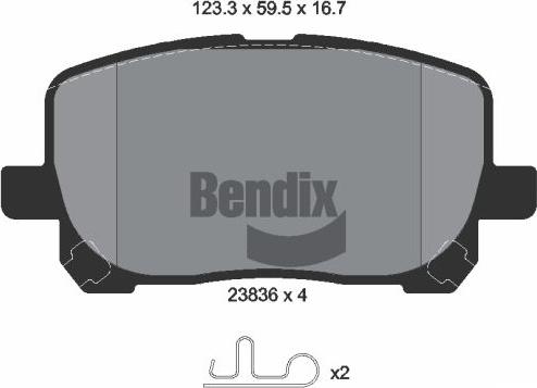 BENDIX Braking BPD2054 - Kit de plaquettes de frein, frein à disque cwaw.fr