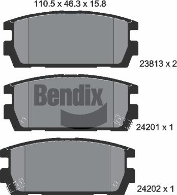 BENDIX Braking BPD2050 - Kit de plaquettes de frein, frein à disque cwaw.fr